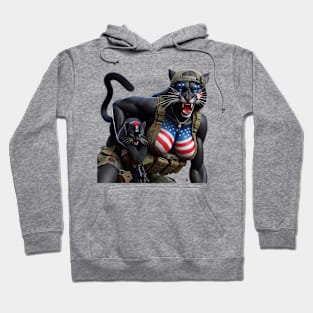 Woman Warrior Panther with Cub by focusln Hoodie